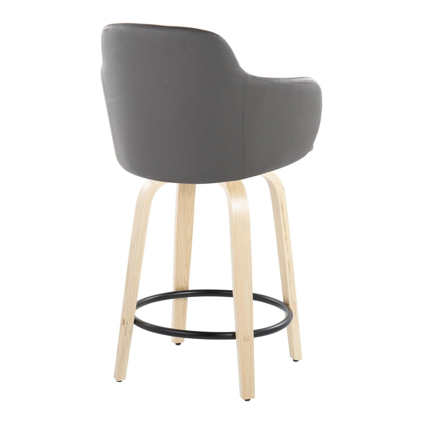 Boyne - Contemporary Fixed Height Counter Stool With Swivel (Set of 2) Round Footrest Lumi Source