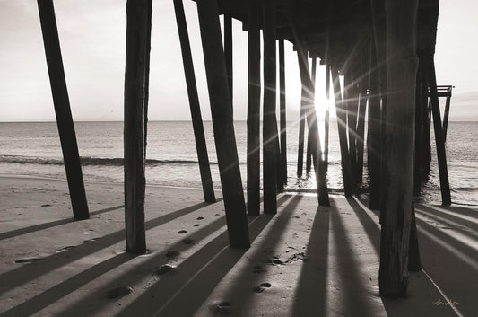 Sunrise At The Pier By Lori Deiter - Black Classy Art