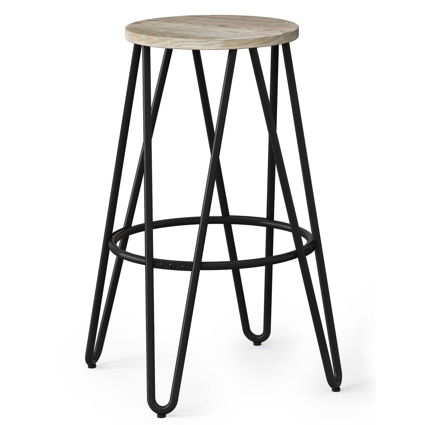 Simeon - Multifunctional Metal Stool With Wood Seat Simpli-Home