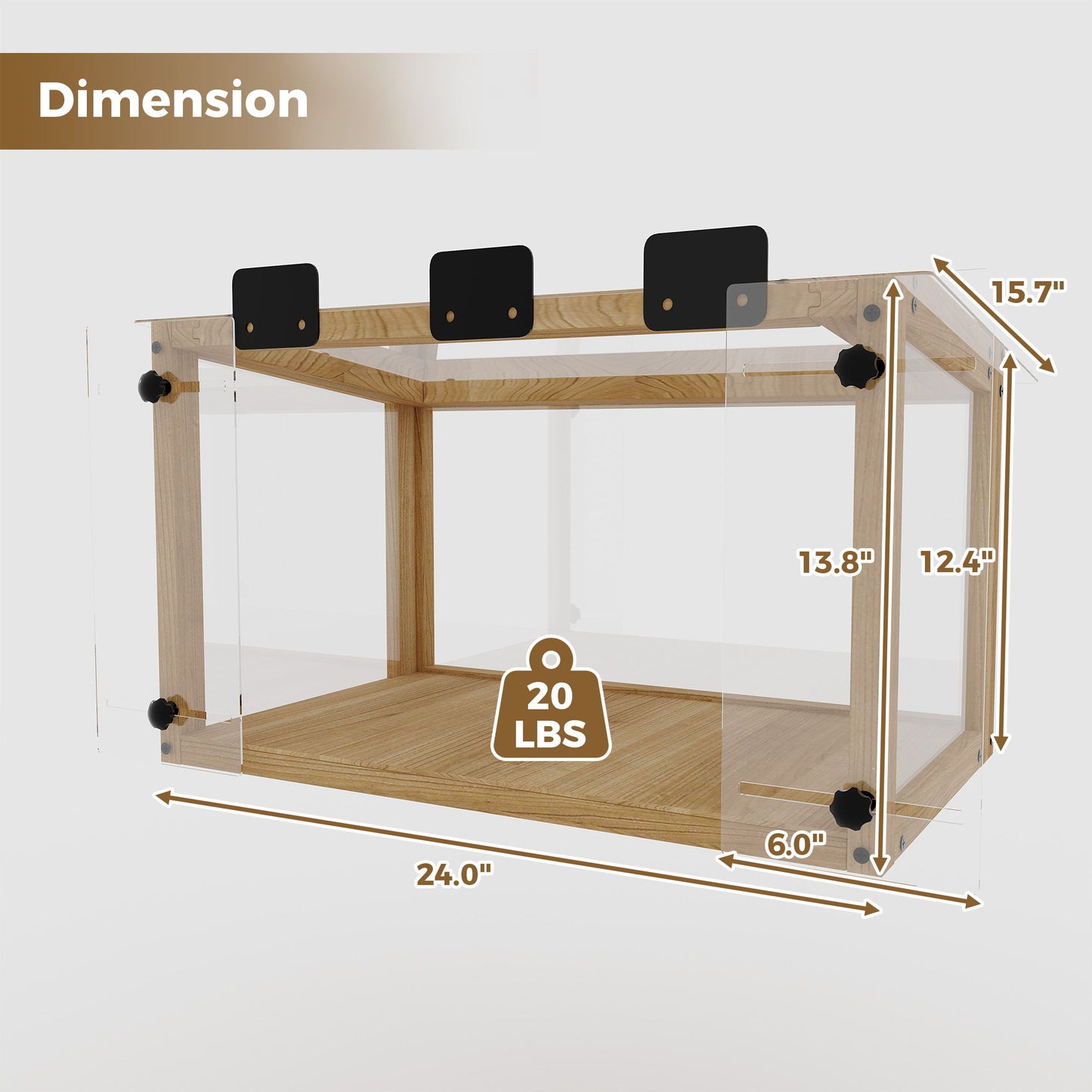 Transparent Acrylic Window Cat Perch Catio Cat Window Box - Natural Wood / Transparent Daily Nest