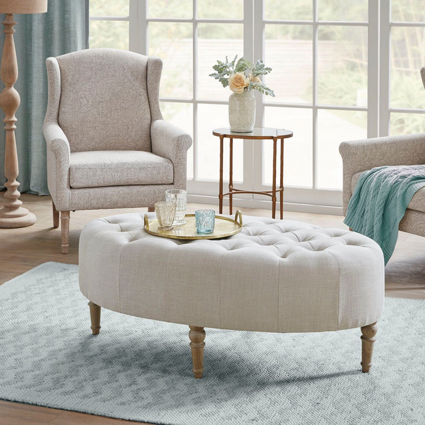 Fancy Style Design Upholstery Solid Wood - Linen JLA
