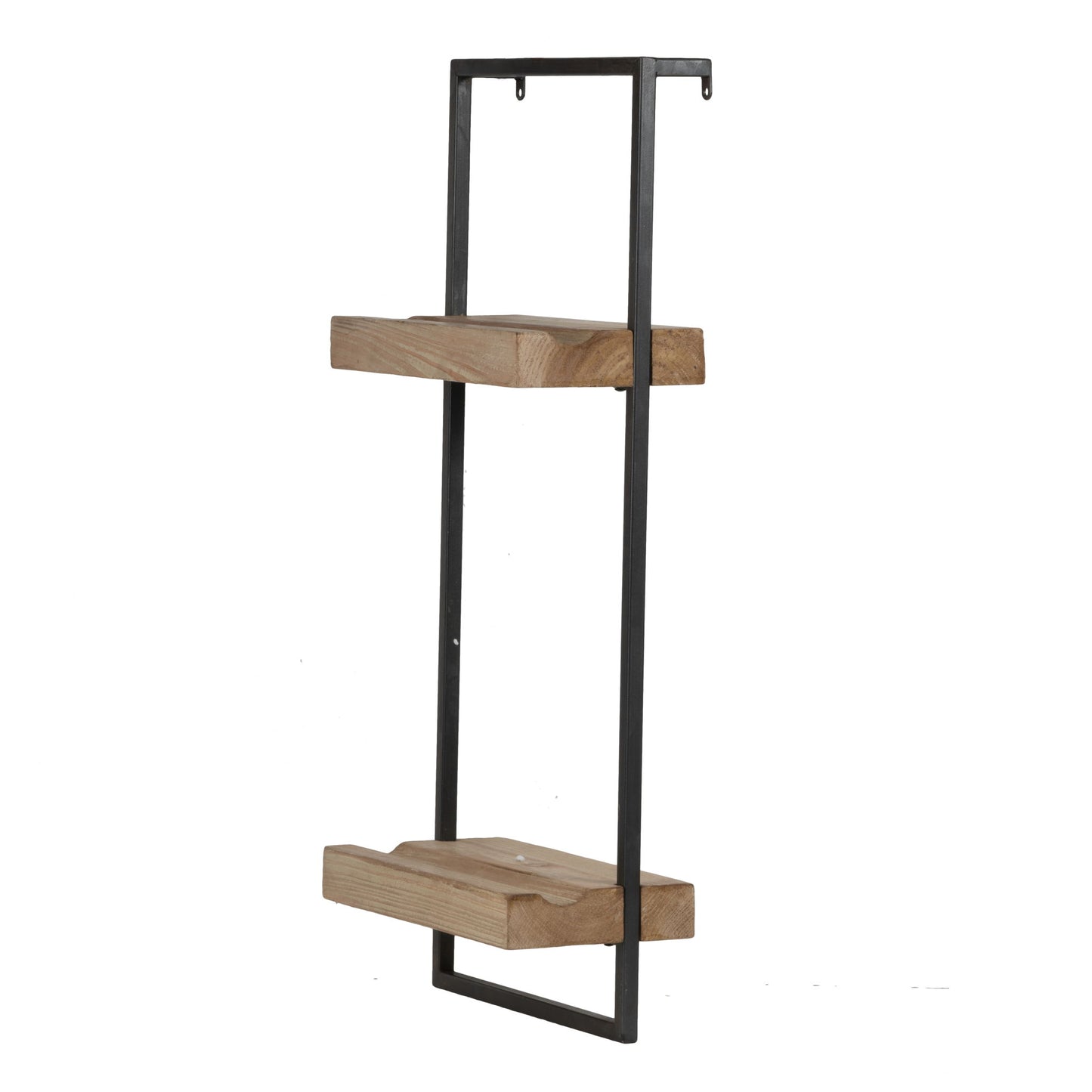Wall Shelf With Two Shelves - Black Brown Daily Nest