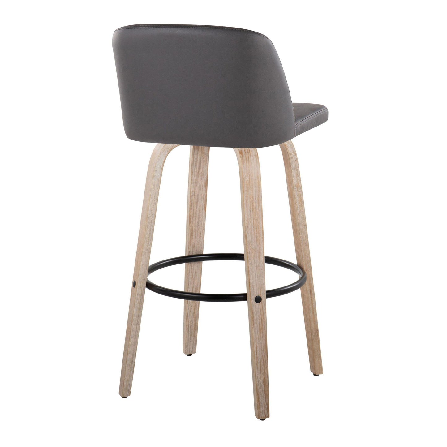 Toriano - Fixed Height Contemporary Barstool With Swivel With Round Footrest (Set of 2) Lumi Source