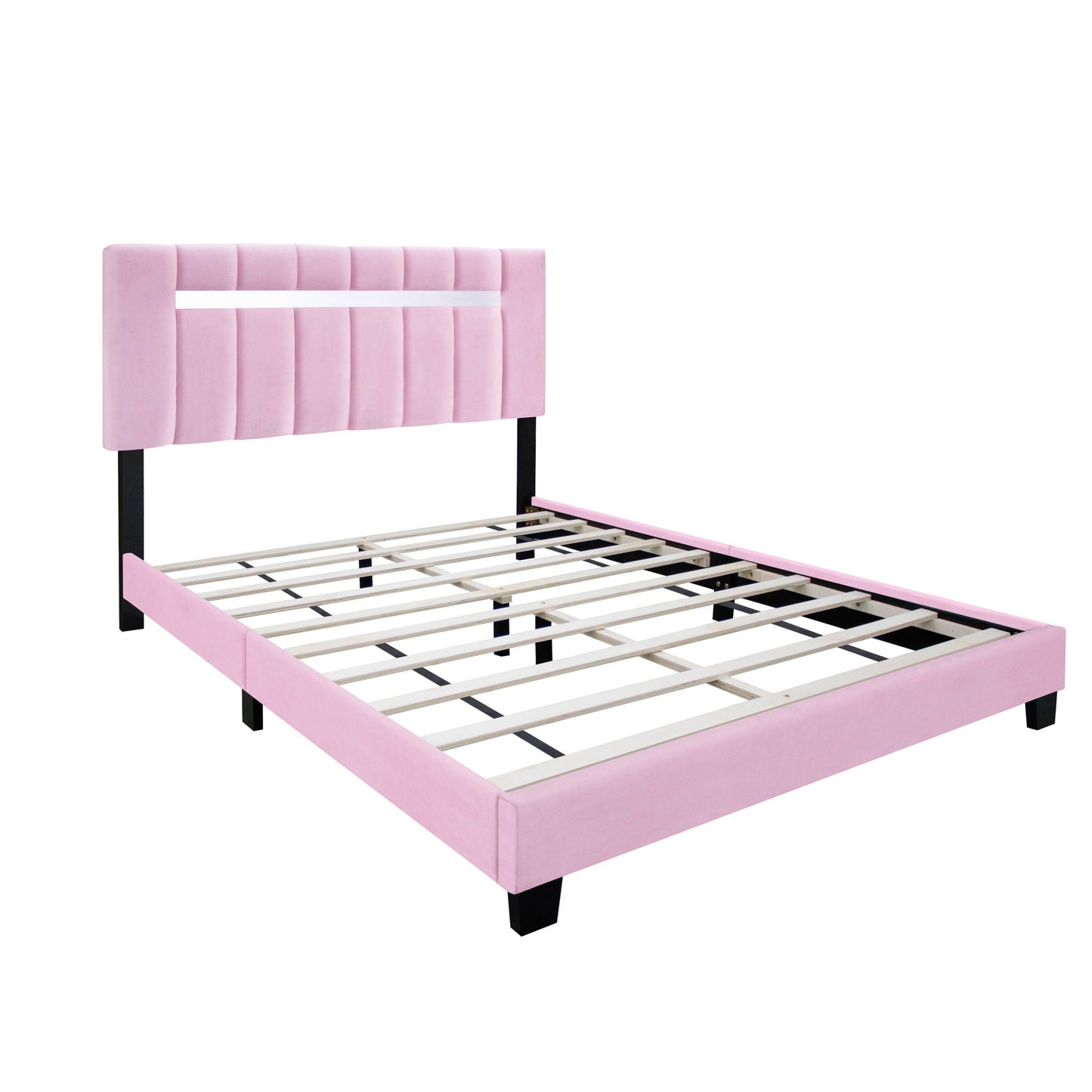 Queen Size Adjustable Upholstered Bed Frame Dark Velvet Collection Comfort And Simplicity Home Essentials