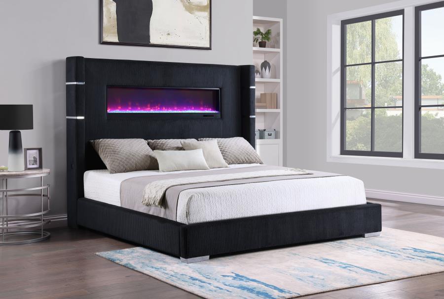 Tisdall - Upholstered Fireplace Bed Coaster Fine Furniture