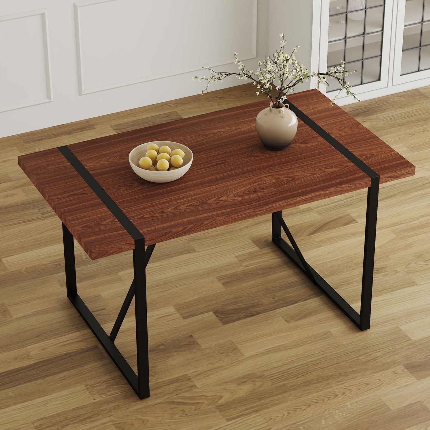 Industrial Rectangular Dining Table For 4 - 6 People Home Essentials