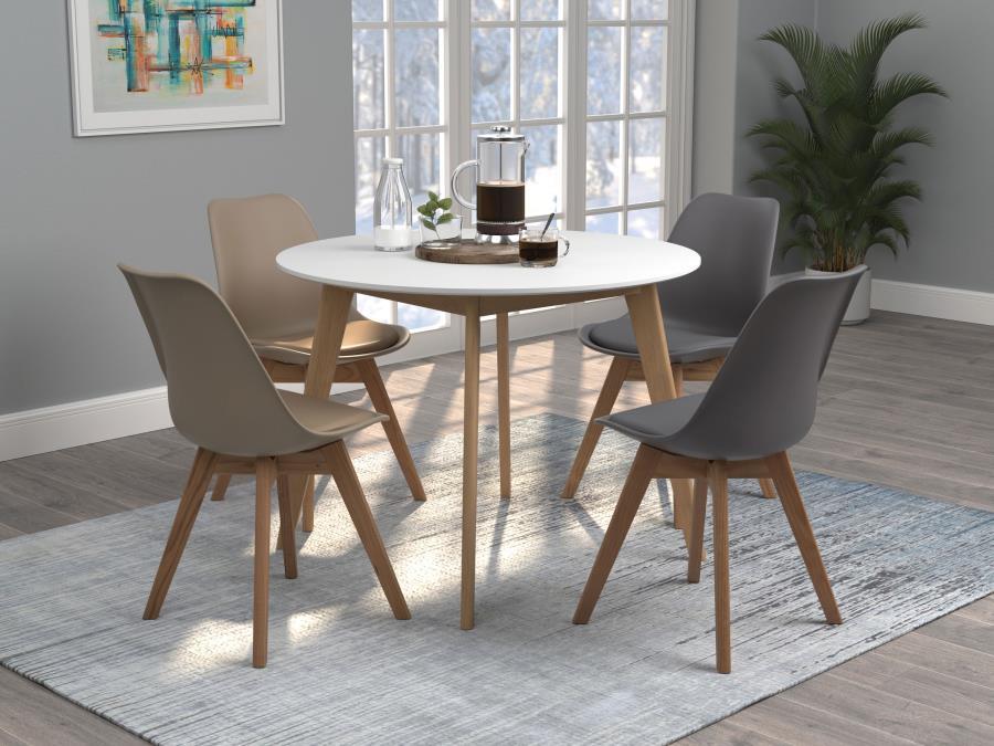 Breckenridge - Round Dining Table - Matte White CoasterEveryday