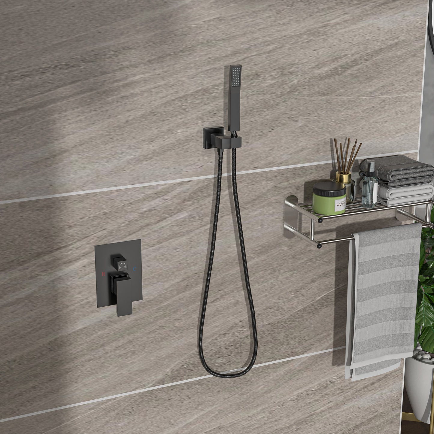 10" Square Dual Shower Head System Wall Mounted With Rough In Valve Modern Bathroom Fixture Daily Nest