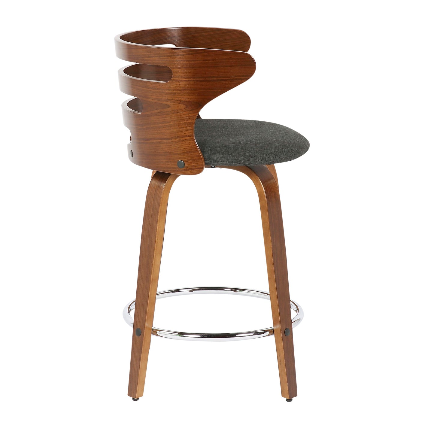 Cosini - Mid Century Modern Fixed Height Counter Stool With Footrest With Swivel (Set of 2) Lumi Source