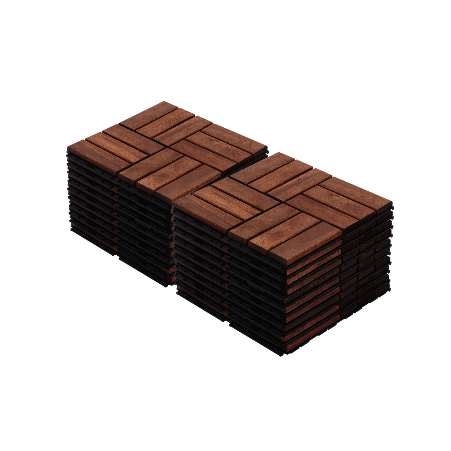 Interlocking Deck Tiles Checker Pattern, Square Acacia Hardwood Outdoor Flooring For Patio, Bancony, Pool Side Daily Nest