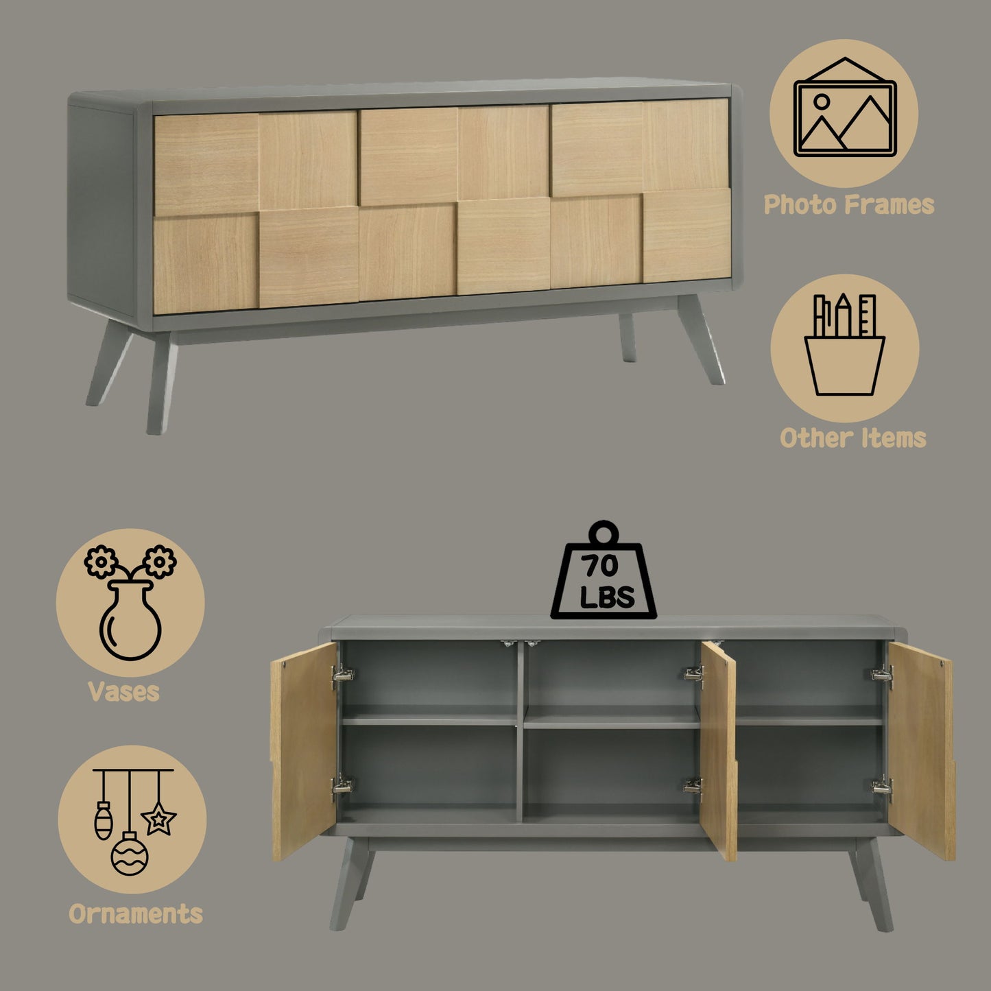 Blayde - Server - Natural / Gray Acme