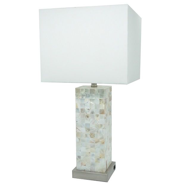 Table Lamp - Pearl Silver / White Crown Mark
