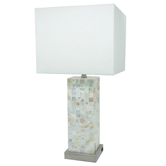 Table Lamp - Pearl Silver / White Crown Mark