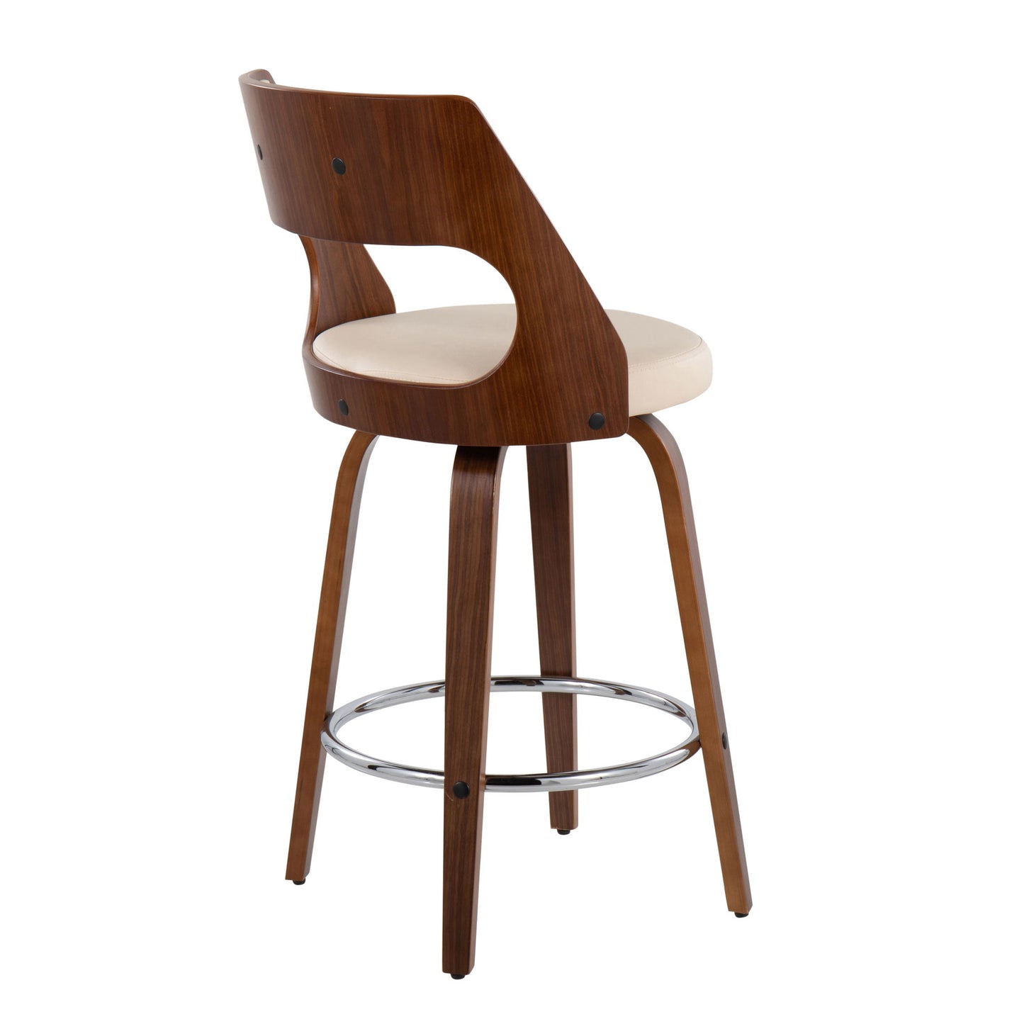 Cecina - Mid-Century Modern Fixed Height Counter Stool With Swivel And Round Footrest (Set of 2) Lumi Source
