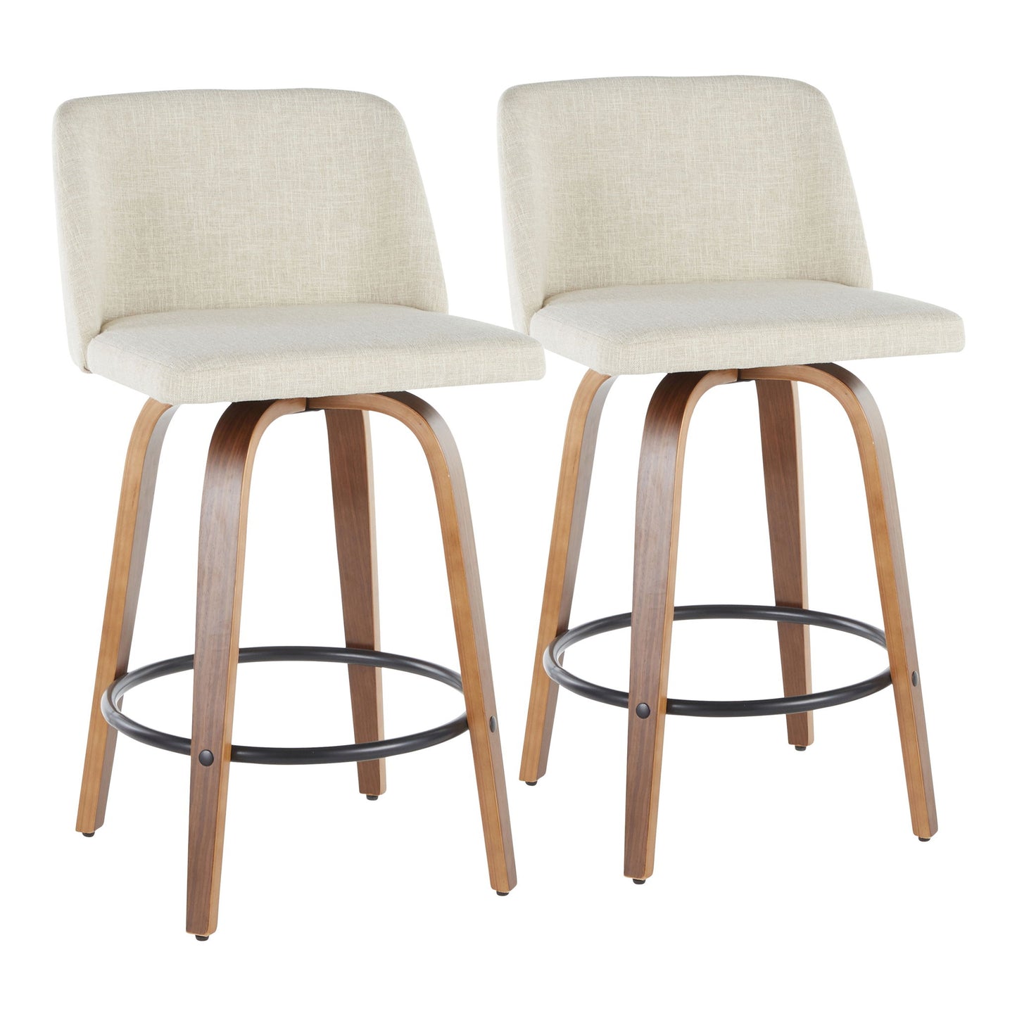Toriano - Mid-Century Modern Counter Stool (Set of 2) Lumi Source