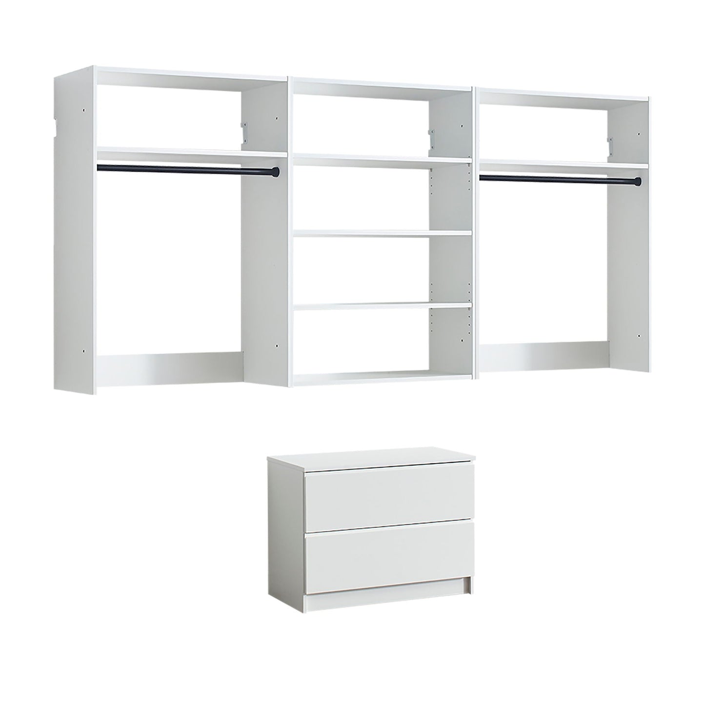 Devi - Wall Mounted Closet System With Modular Units Home Essentials