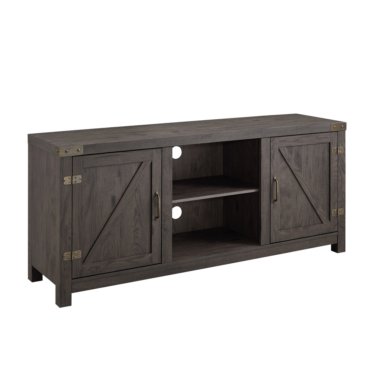 Modern Farmhouse Barn Door 3 Shelf TV Stand For TVs Up To 65” Walker Edison