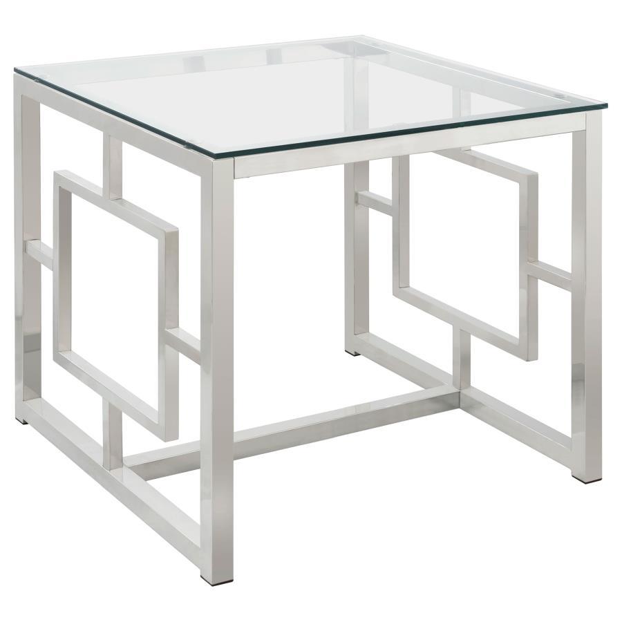 Merced - Glass Top Metal Table CoasterEssence
