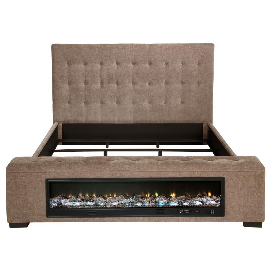 Senna - Upholstered Audio Flame Visualizer Bed Coaster Fine Furniture