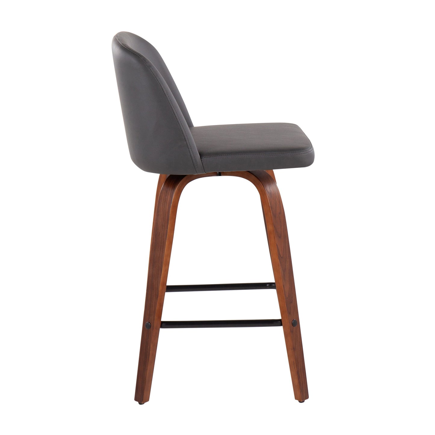 Toriano - Mid Century Modern Fixed Height Counter Stool & Square Footrest (Set of 2) Lumi Source
