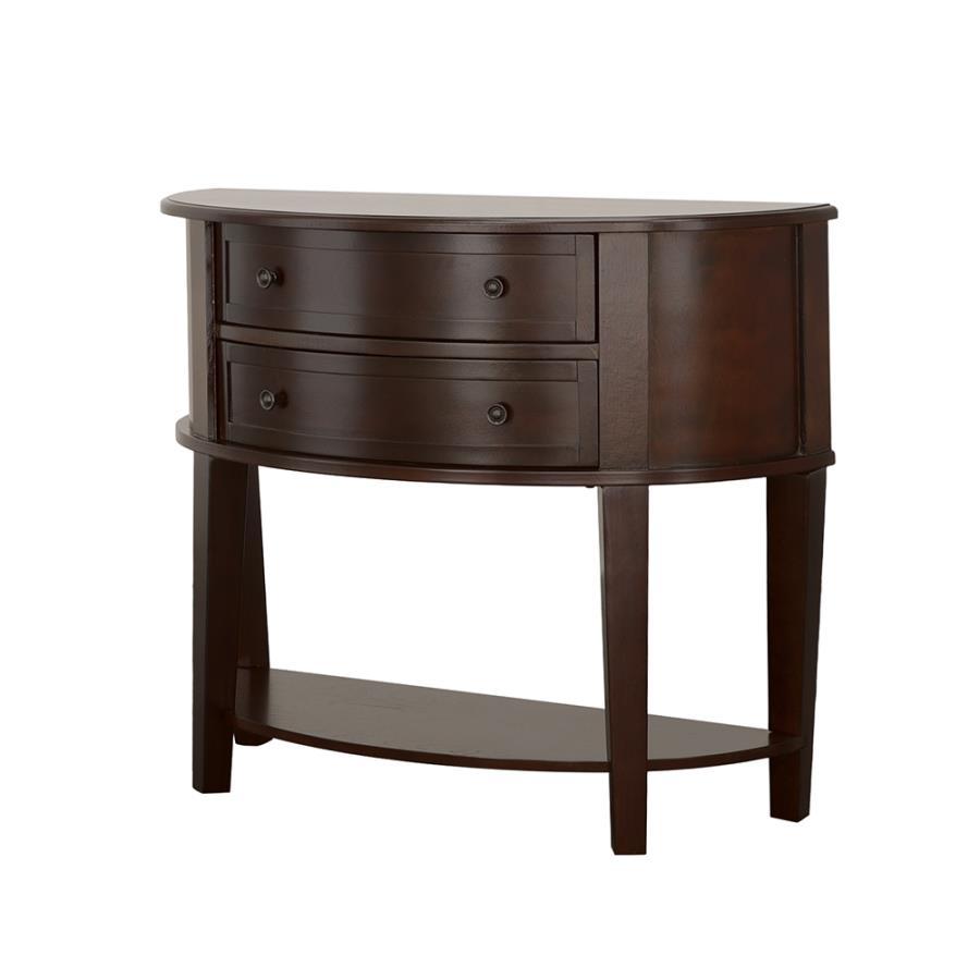 Diane - 2-Drawer Demilune Entryway Console Table - Cappuccino CoasterEssence