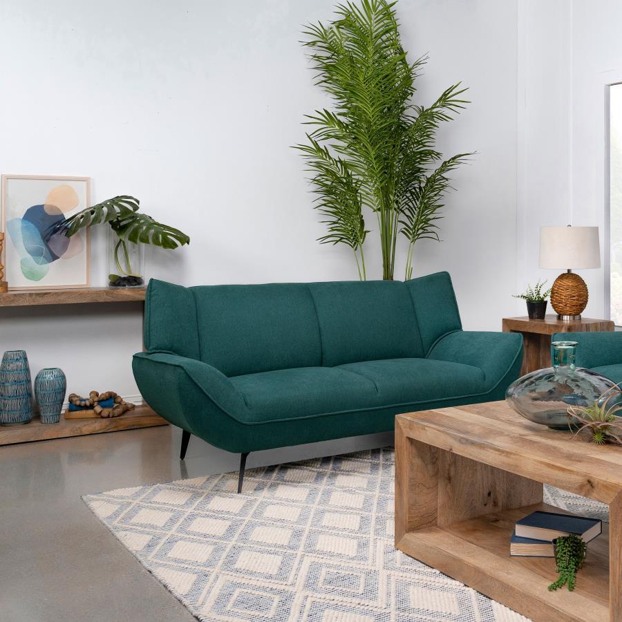 Acton - Upholstered Flared Arm Loveseat - Teal Blue Coaster Fine Furniture