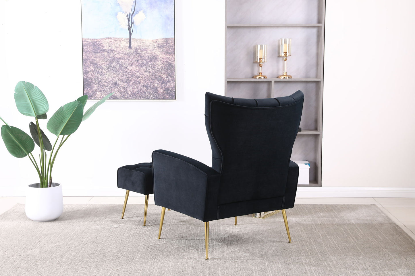Modern Accent Chair With Ottoman, Comfy Armchair For Living Room - Snoozhouse