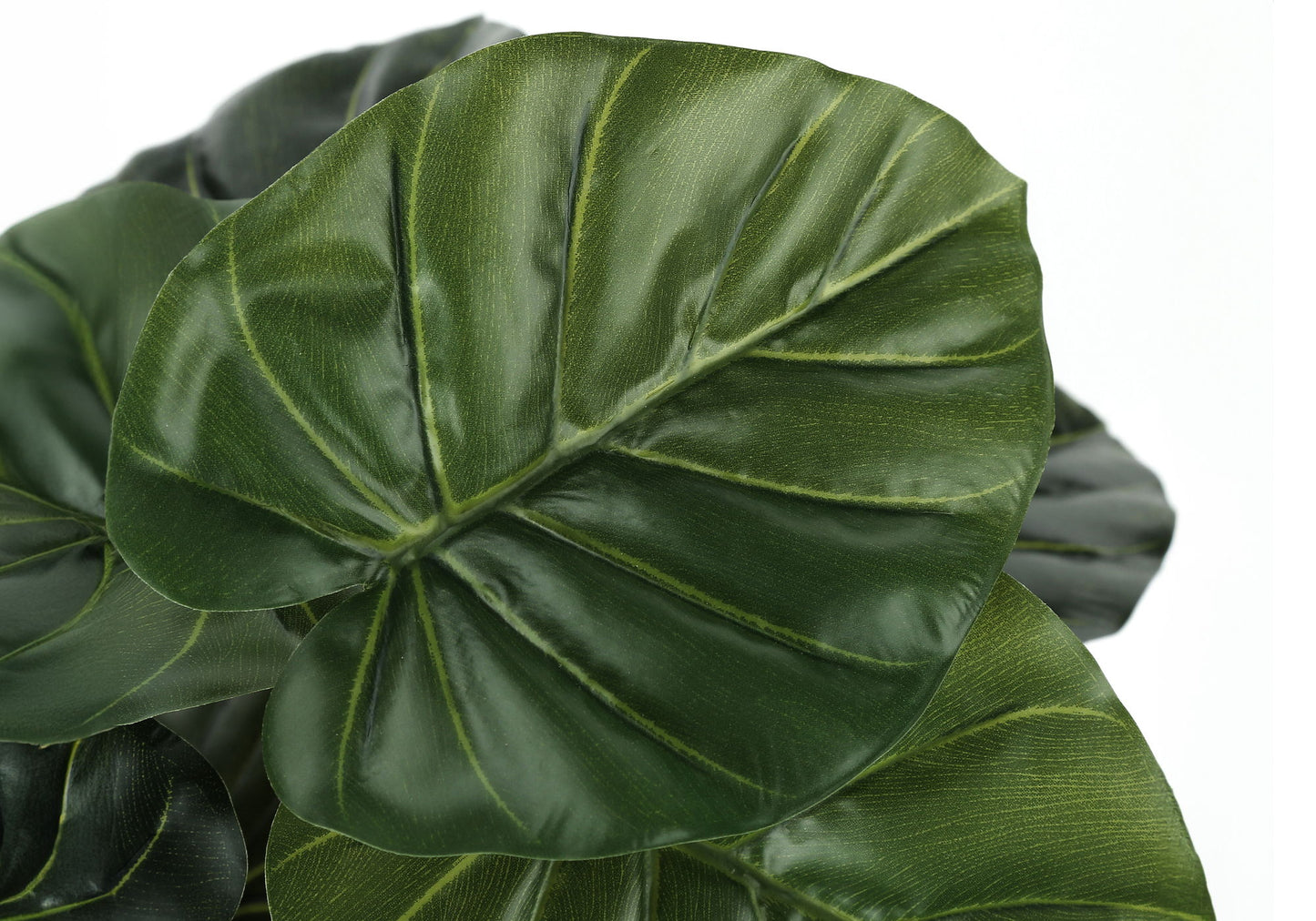 24" Tall, Artificial Plant, Alocasia, Indoor, Faux, Fake, Table, Greenery, Potted, Real Touch, Decorative - Green / Black 8th Street