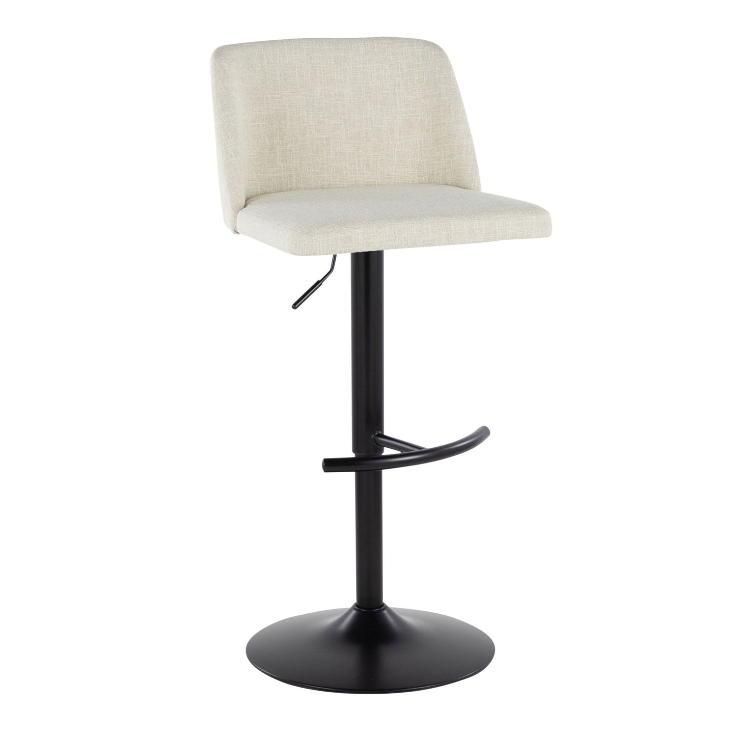 Toriano - Contemporary Adjustable Barstool Swivel With Rounded T Footrest (Set of 2) Lumi Source