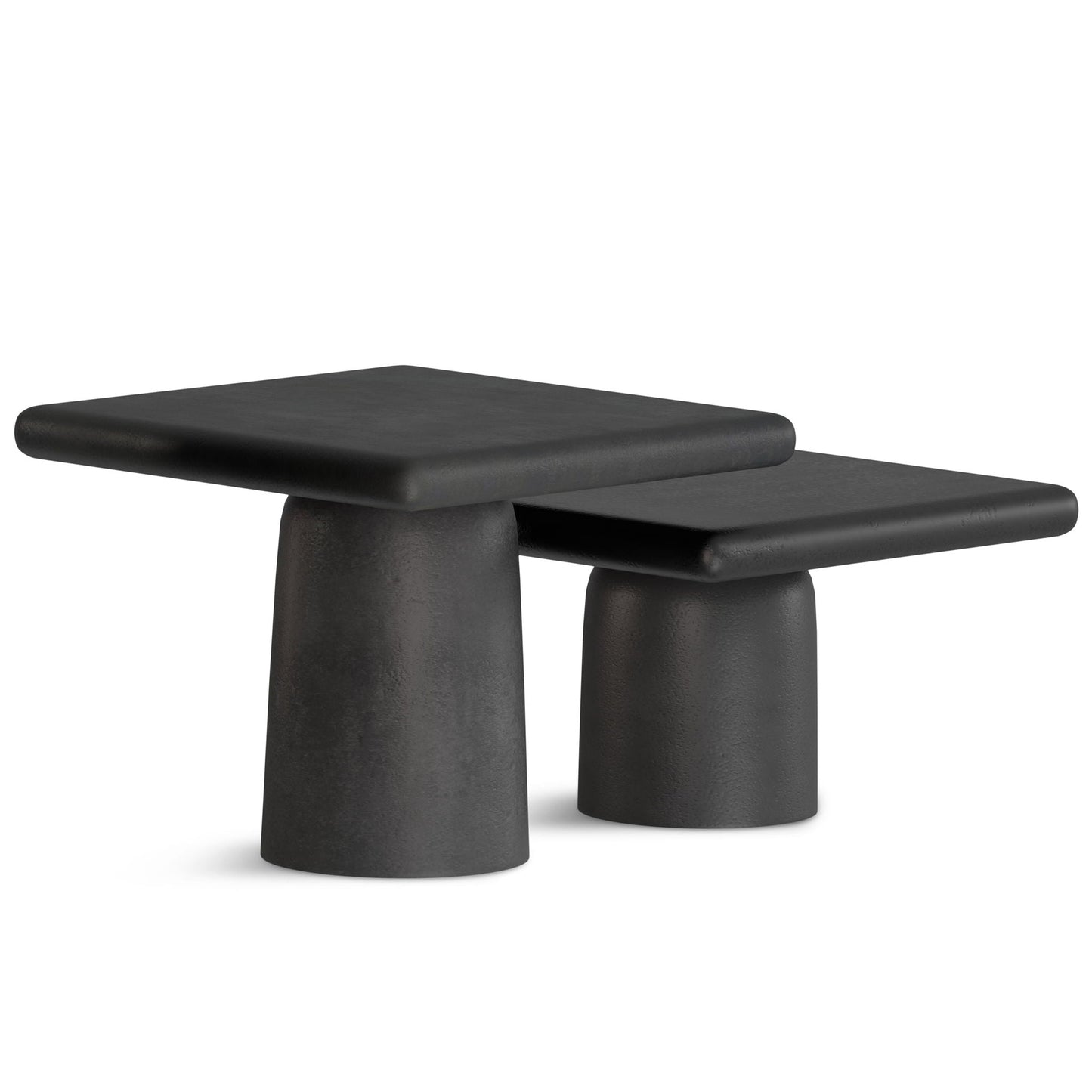 Zachary - 2 Piece Set Cast Aluminum Coffee Table - Black Simpli-Home