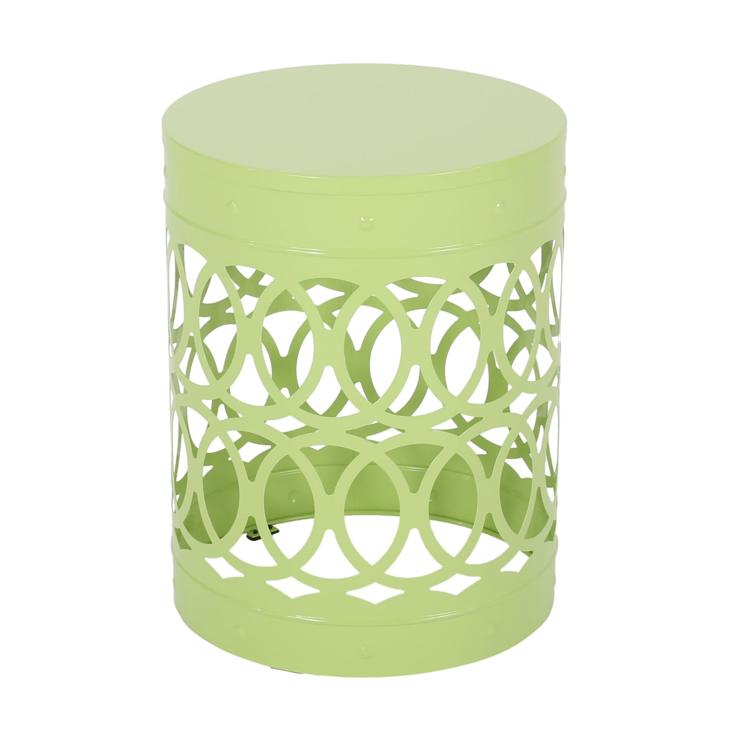 Outdoor Metal Large End Table, Modern Design Noble House
