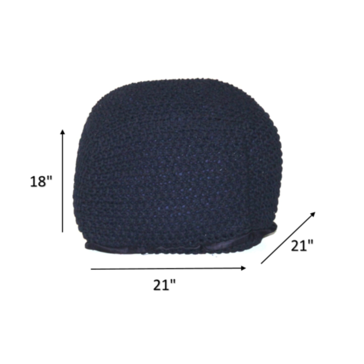 Semi Rounded Pouf, Cable Knitted, Perfect Seating Home Essentials