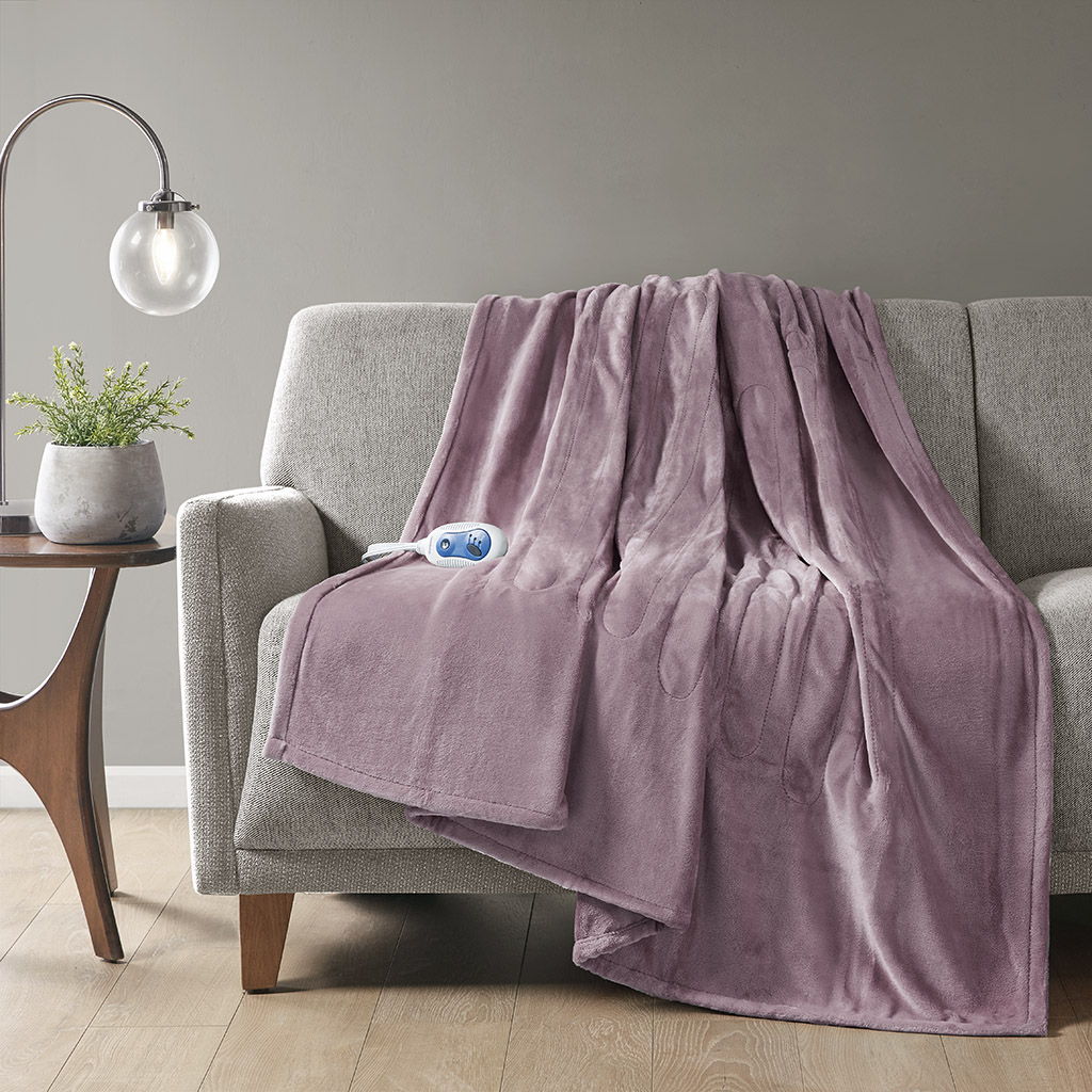 Heated Plush - Throw - Lavender Beautyrest
