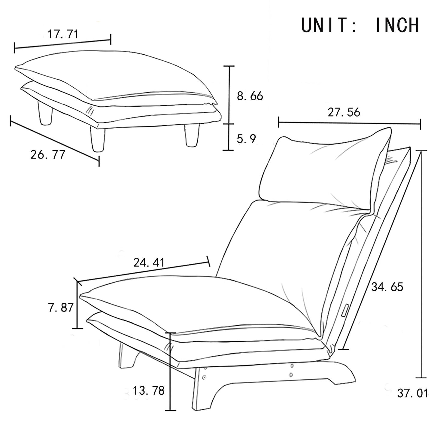Single Lazy Sofa Chair Leisure Foldable Reclining Chair Home Essentials