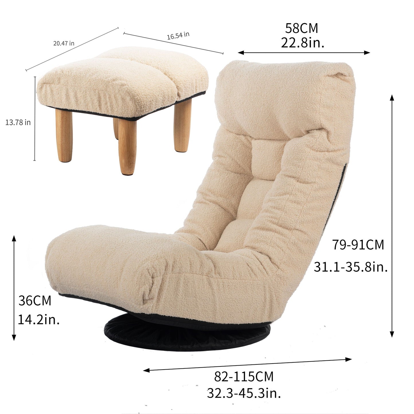 Adjustable Japanese Reclining Floor Chair Sofa With Metal Frame For Living Room Home Essentials