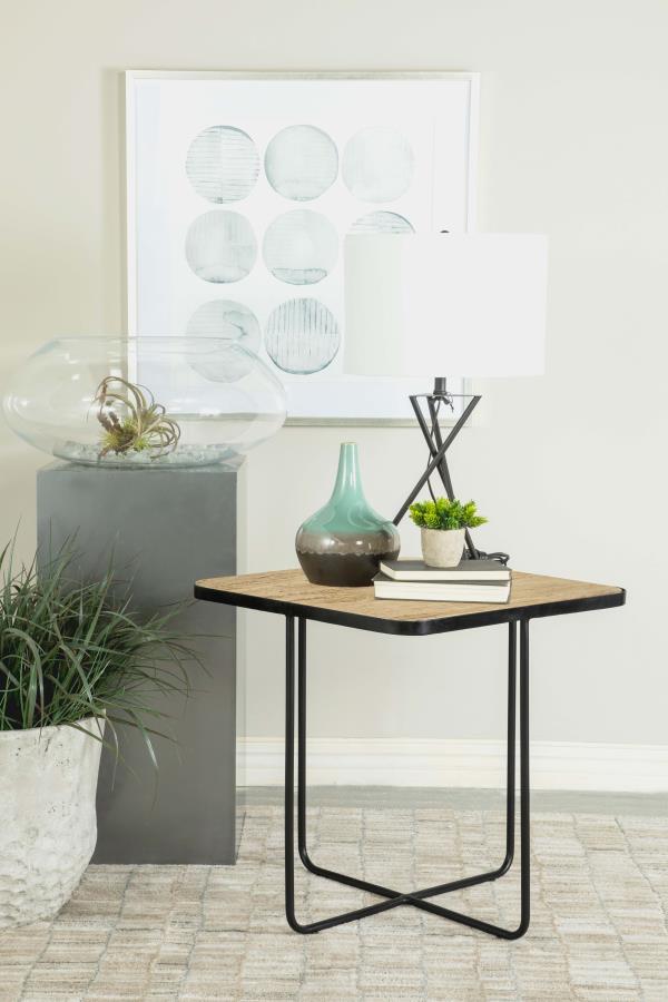 Elyna - Square Stone Top Accent Side Table - Beige CoasterEssence