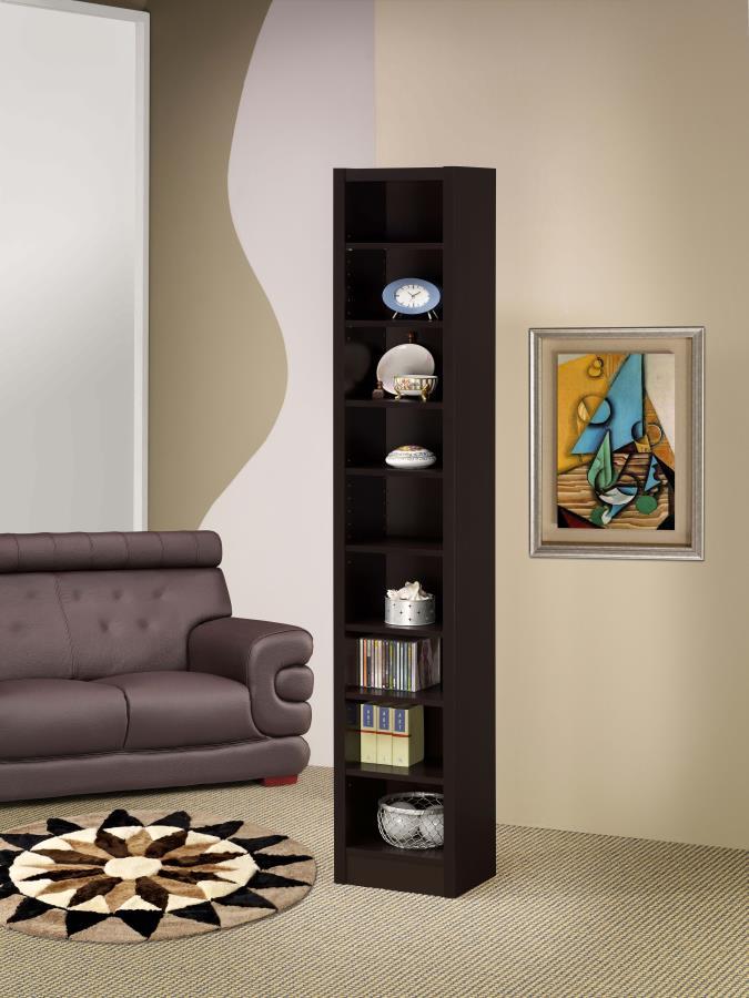 Eliam - 8-Shelf Bookcase - Cappuccino CoasterEveryday