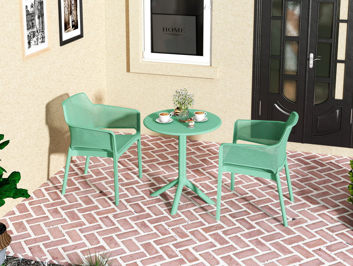 3 Piece Plastic Arm Chair Bistro Grs Premium Ocean Plastic Home Essentials