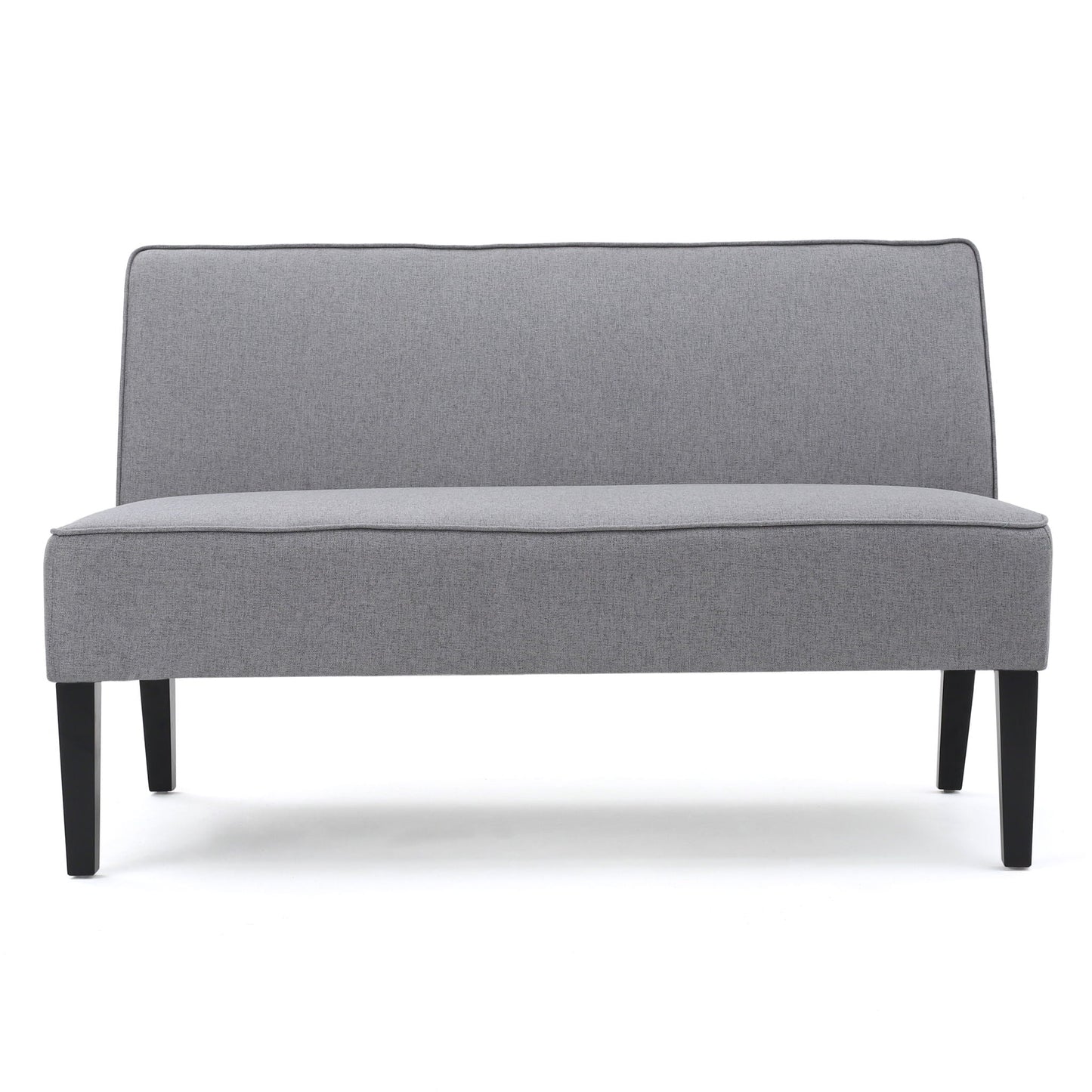 Contemporary Loveseat With Upholstered Fabric And Birch Wood Legs Noble House