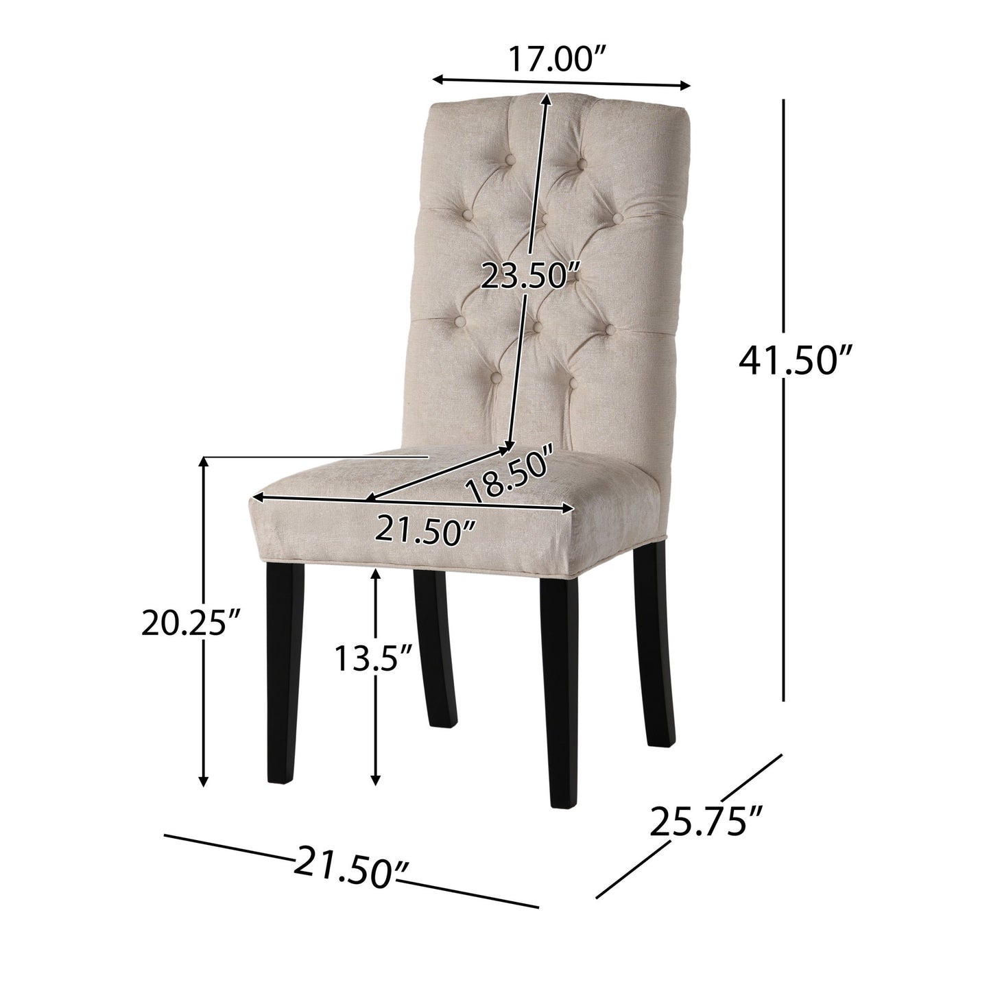 Harriet - Tufted Dining Chairs (Set of 2) Noble House