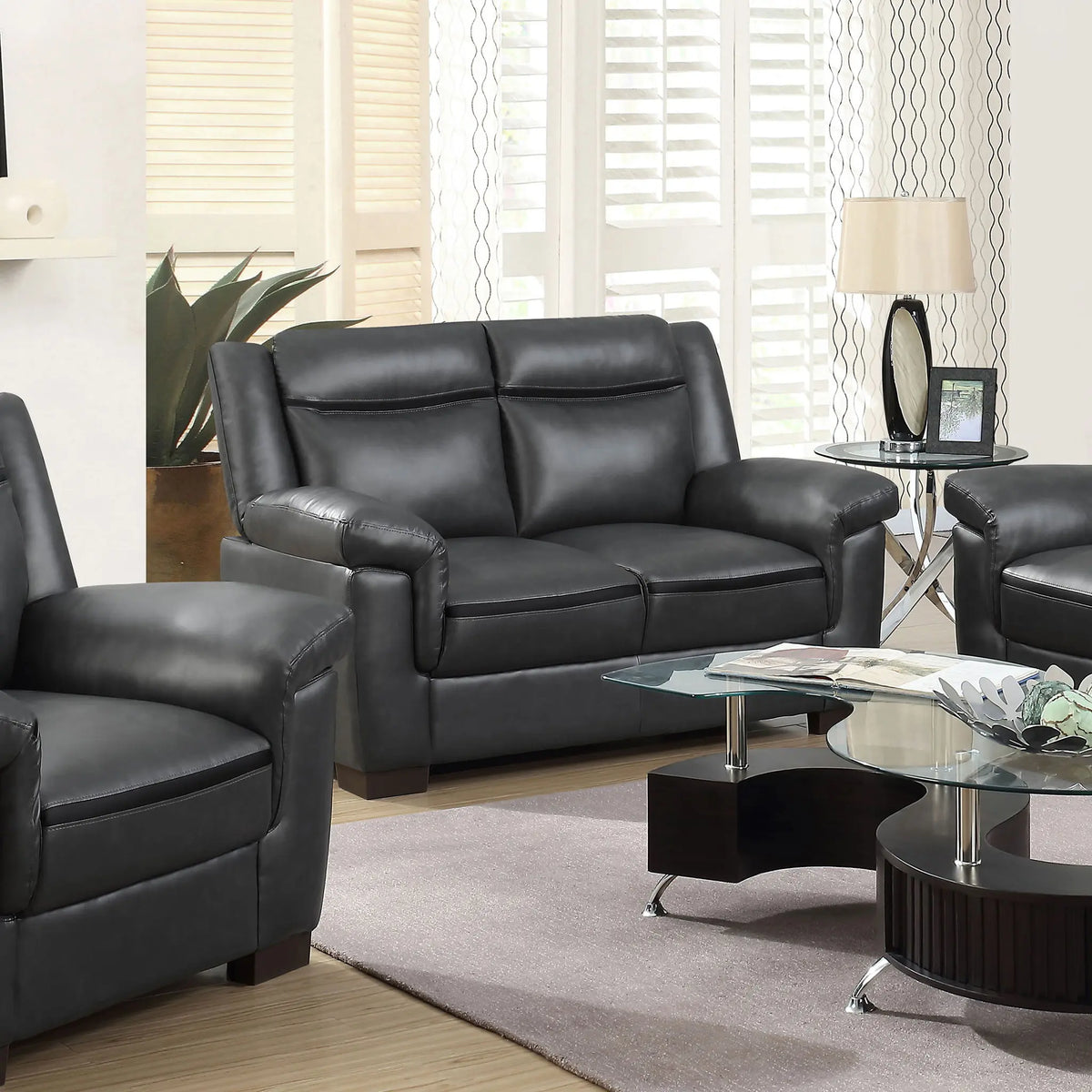 Jacob - Loveseat With Pillow Top Arms Upholstery - Gray Furniture Max
