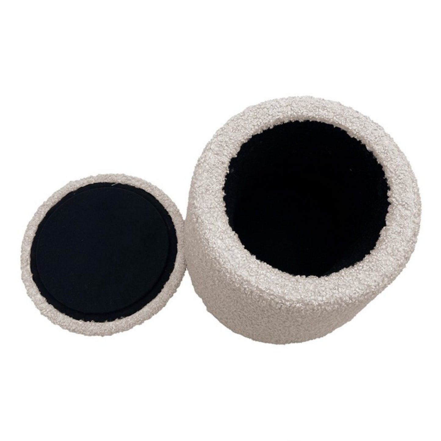 Elegant Round Storage Ottoman Upholstered JLA