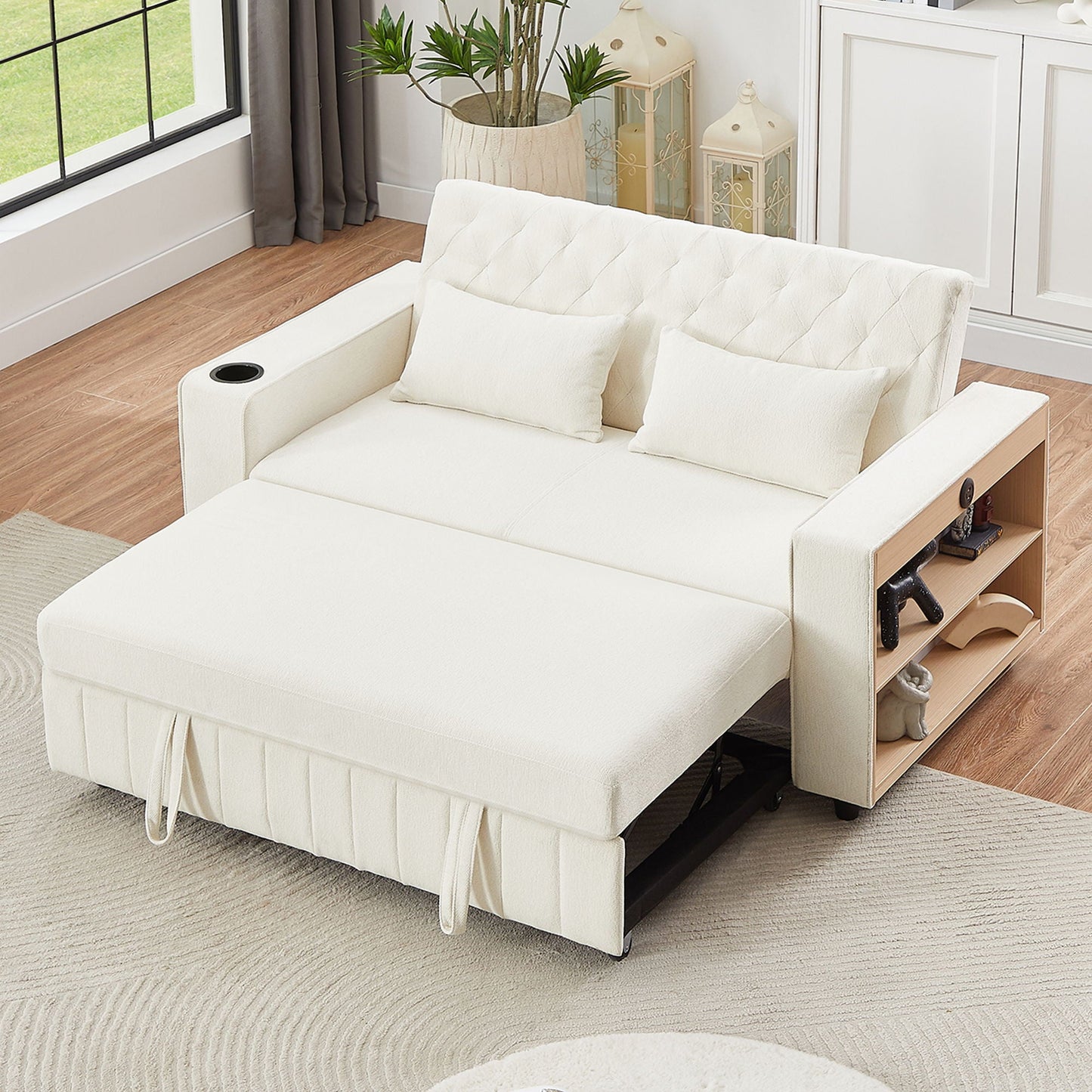 Pull-Out Sofa Bed Convertible Couch With Adjustable Backrest For Living Room Hearth and Haven