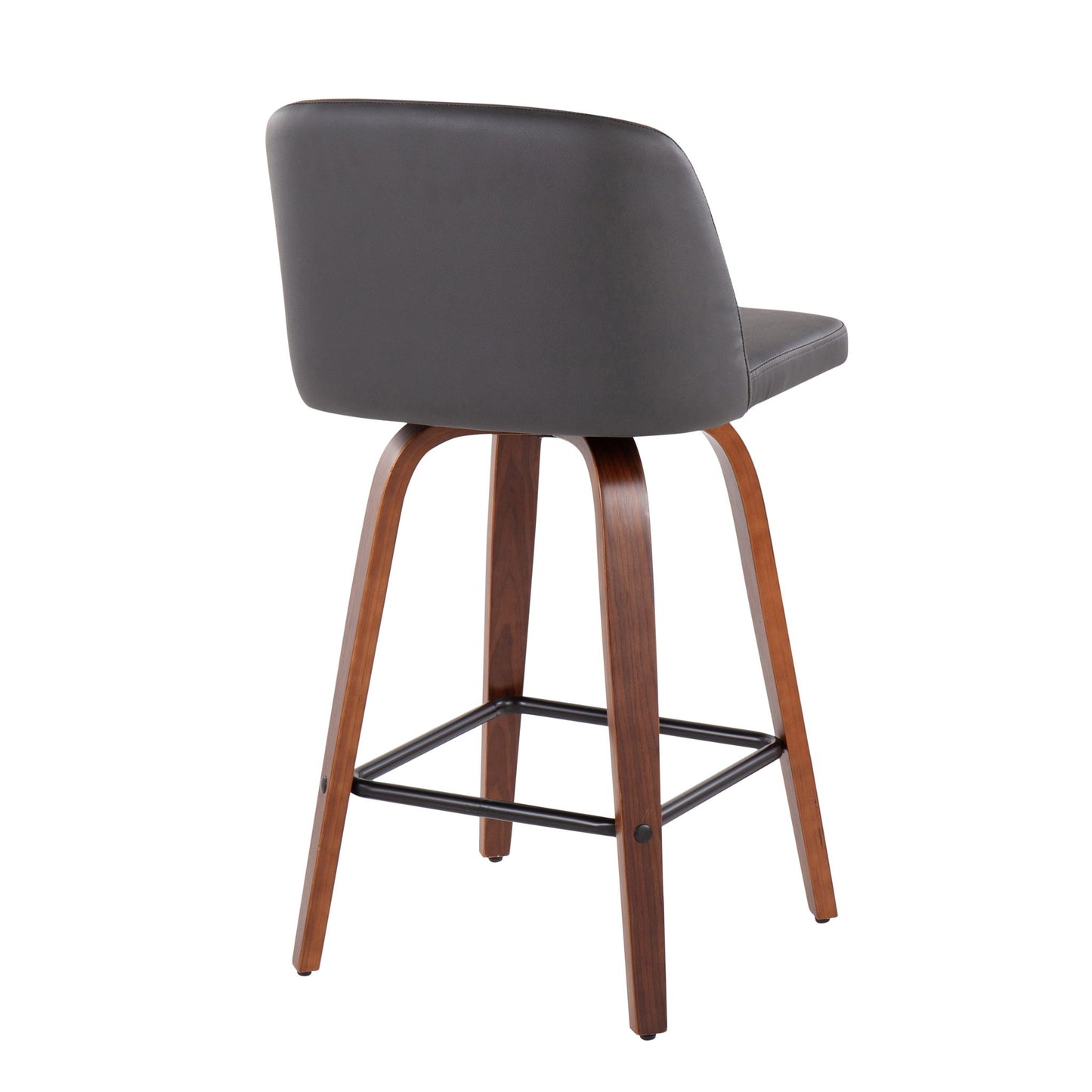 Toriano - Mid Century Modern Fixed Height Counter Stool & Square Footrest (Set of 2) Lumi Source
