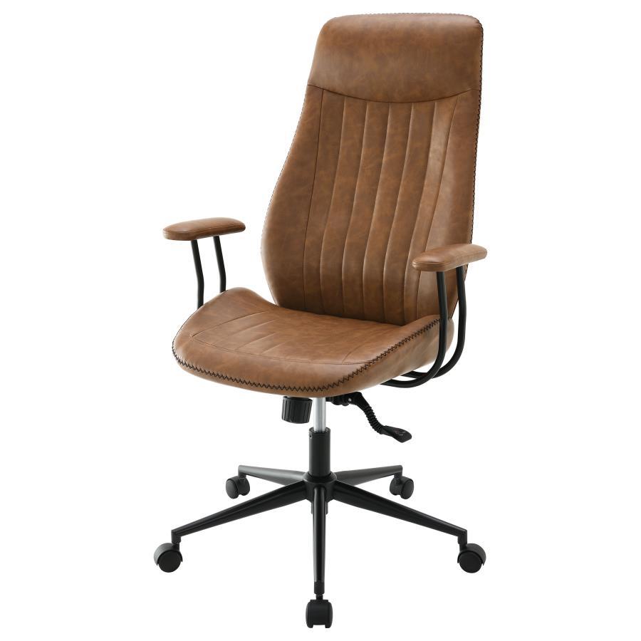 Ranger - Upholstered Adjustable Home Office Desk Chair - Brown - Snoozhouse