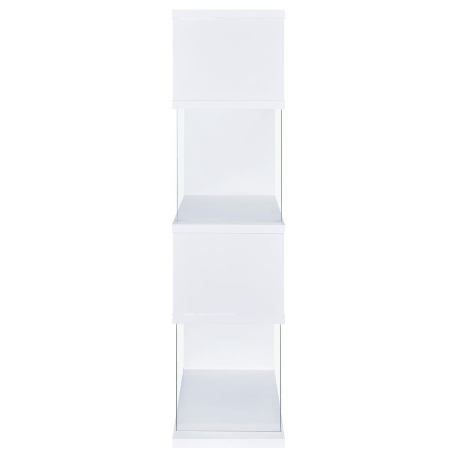 Emelle - 4-Shelf Glass Panel Bookshelf CoasterEveryday