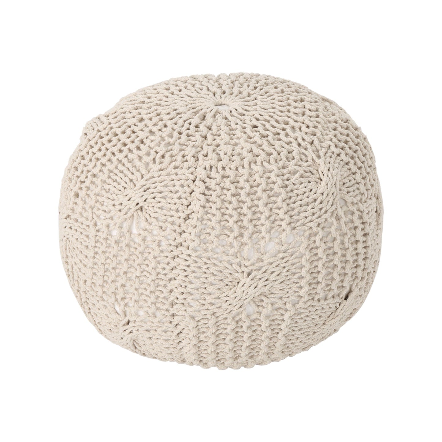 Bordeaux - Knitted Cotton Round Pouf Home Essentials