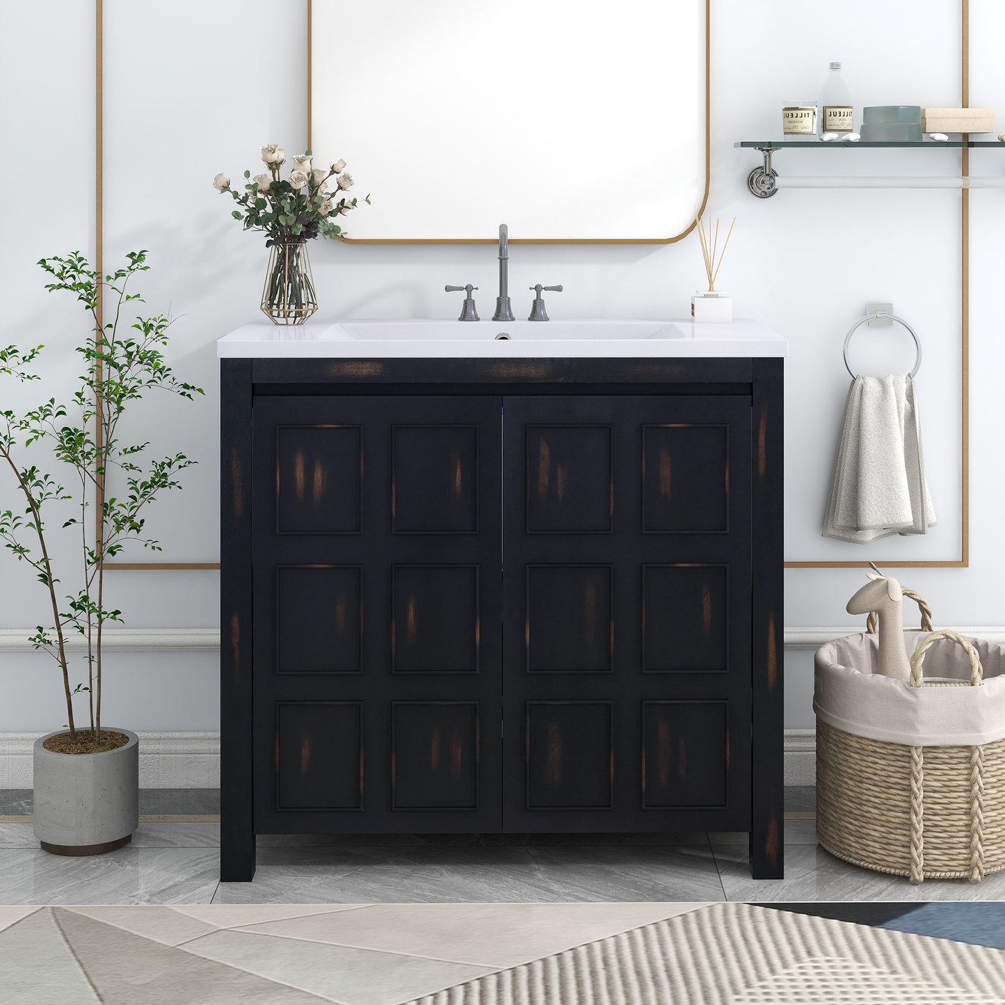Bathroom Vanity Organizer With Sink, Combo Cabinet Set, Bathroom Storage Cabinet Hearth and Haven
