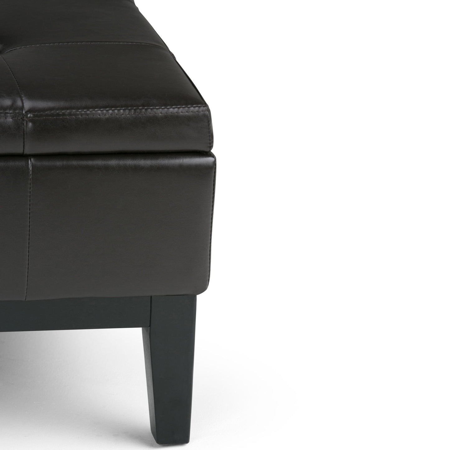 Dover - Square Coffee Table Storage Ottoman - Tanners Brown Simpli-Home