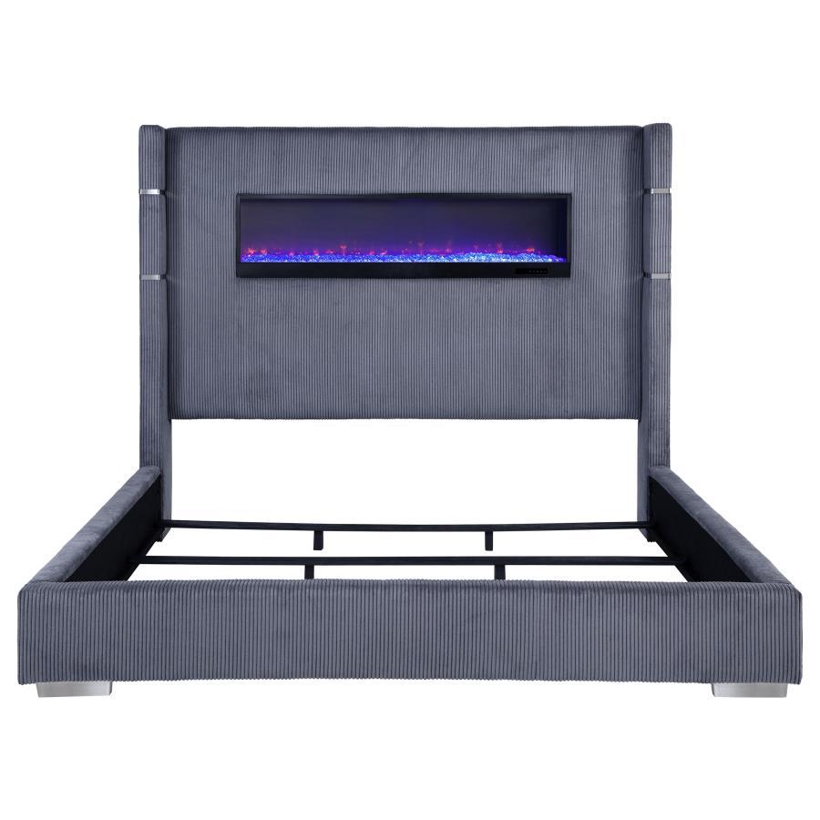 Tisdall - Upholstered Fireplace Bed Coaster Fine Furniture